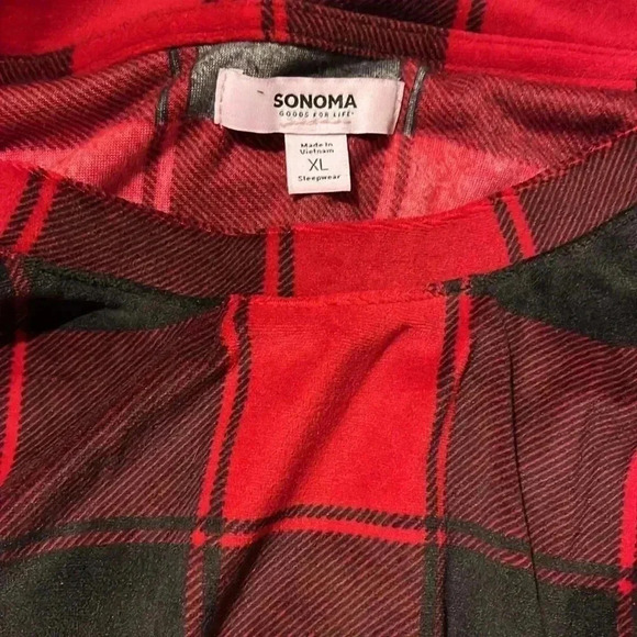 🆕 Sonoma Goods For Life Red Sleep Pants Set Size XL - Picture 9 of 13